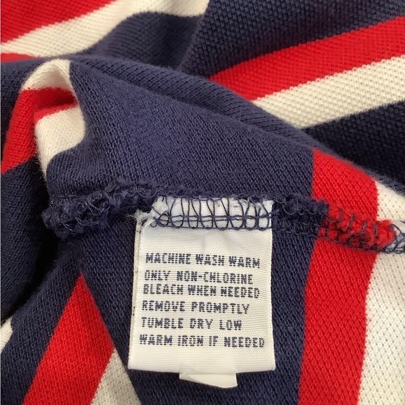 Polo by Ralph Lauren Striped Polo Shirt Navy Red White Cotton XL Y2K Preppy - Picture 9 of 9